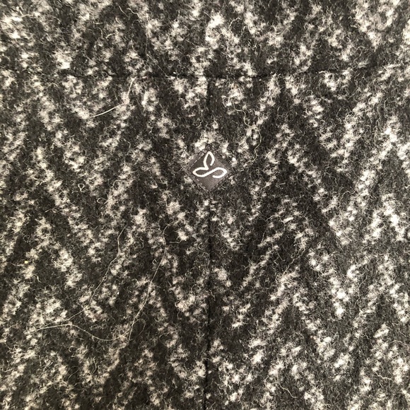 PRANA Med wool jacket Thick Black Gray Chevron - Picture 8 of 13